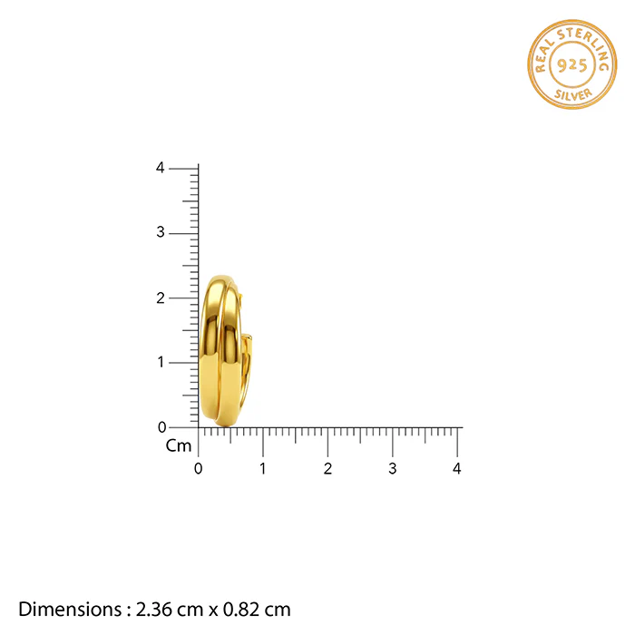 Golden Tubular Hoop Earrings - Image 5