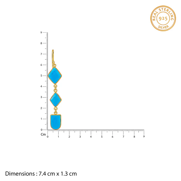 Golden Turquoise Drift Dangler Earrings - Image 5