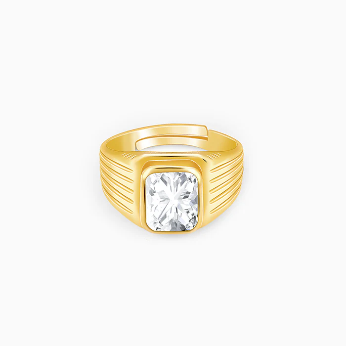 Golden Zircon Glory Ring For Him