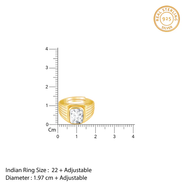 Golden Zircon Glory Ring For Him - Image 6