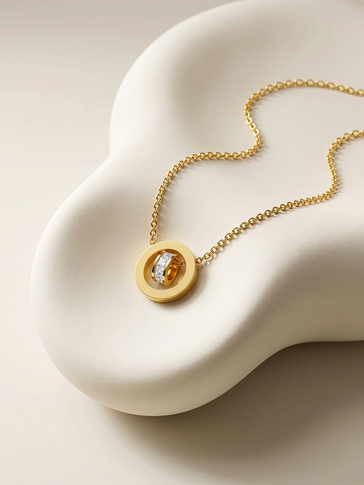 Halo Drip Gold Plated Necklace - Image 2