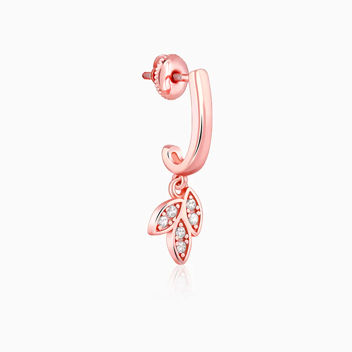 Anushka Sharma Rose Gold Petal Trio Hoop Earrings - Image 4