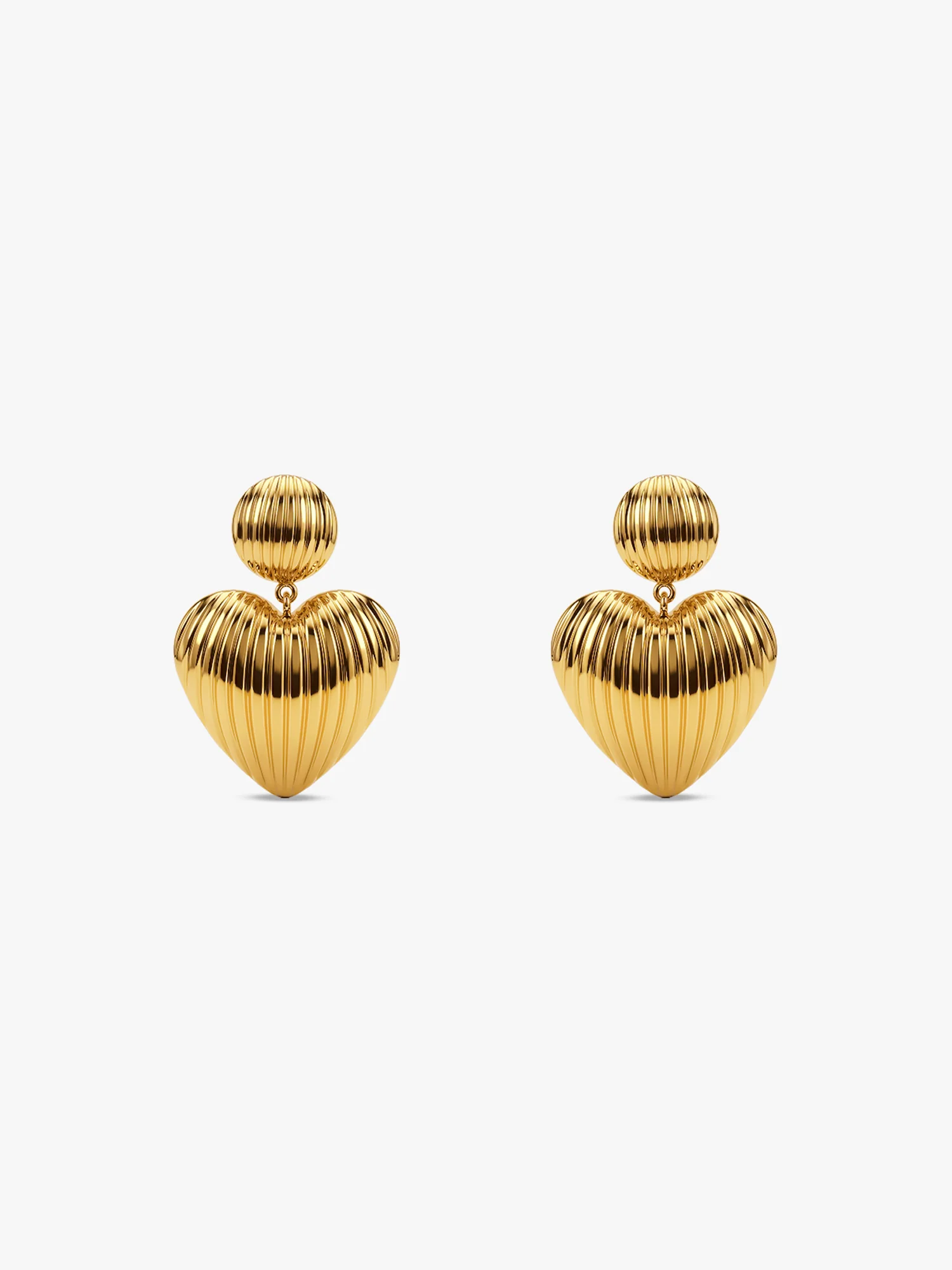 Heart Drop Energy Gold Plated Drops Earrings