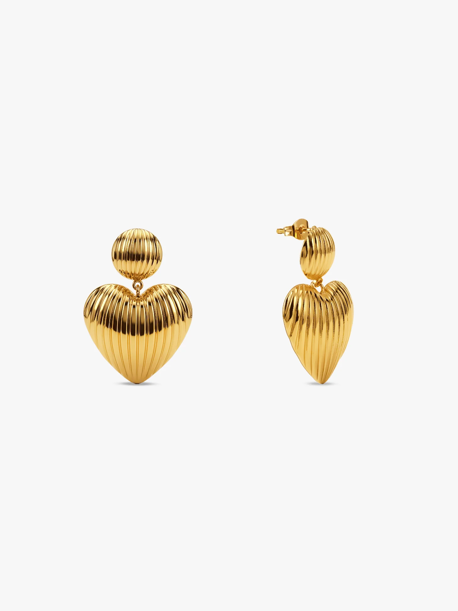Heart Drop Energy Gold Plated Drops Earrings - Image 4