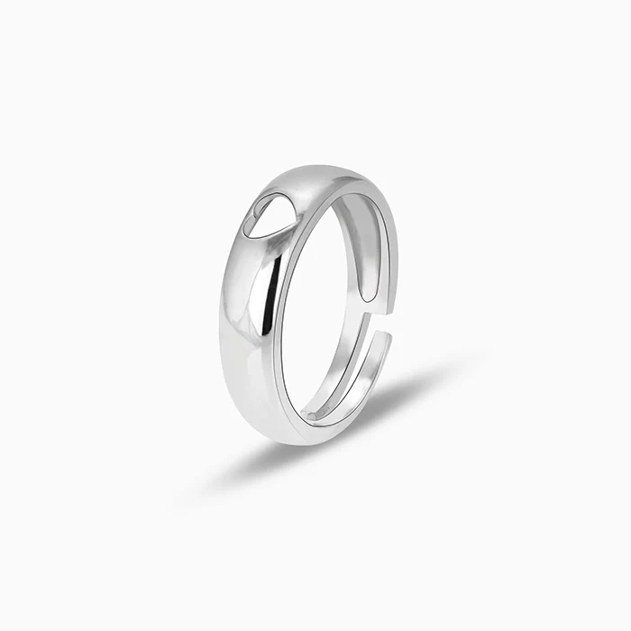 Silver Hollow Heart Ring - Image 4