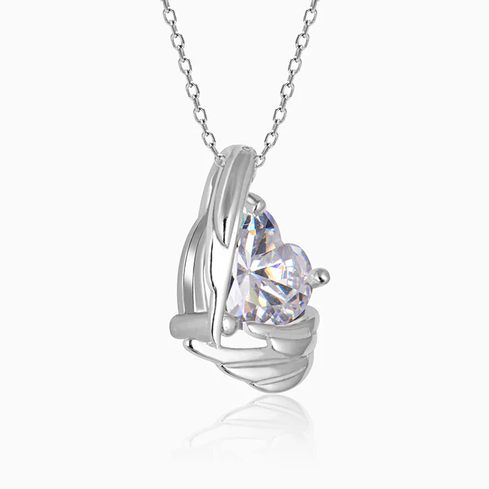 Silver Angel Wings of Protection Necklace - Image 4