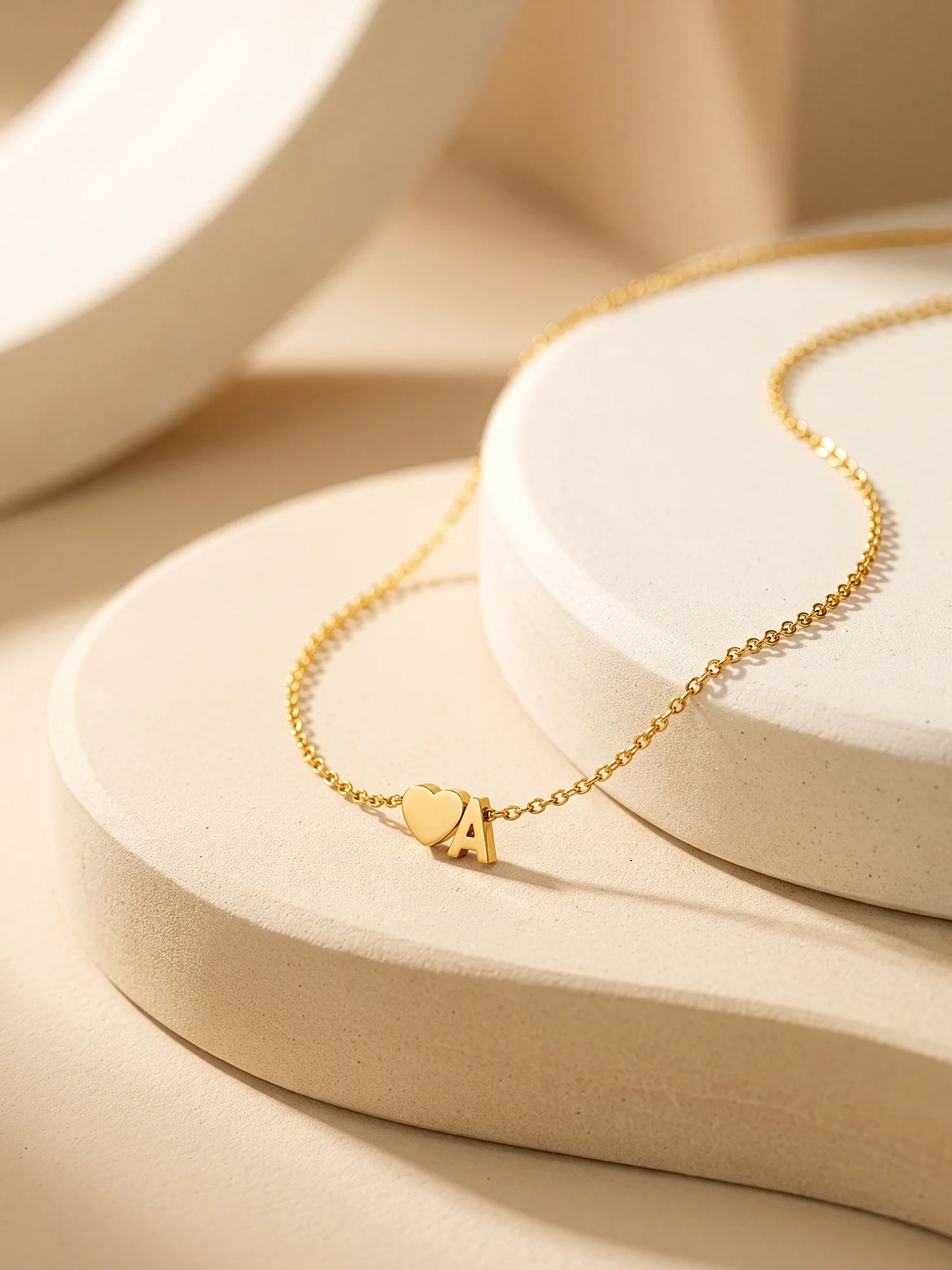 Heart Snap Detail Gold Plated Necklace - Image 2