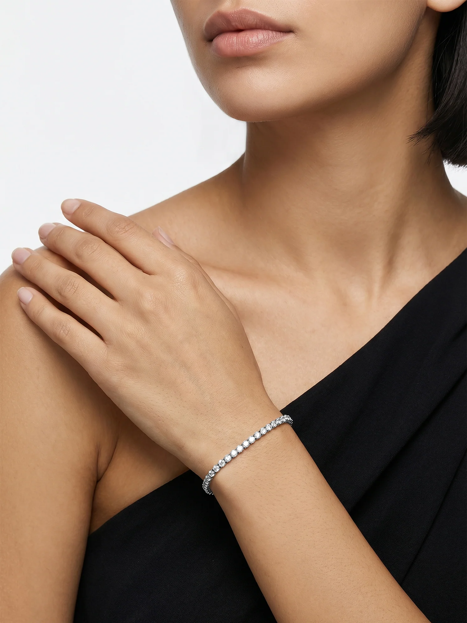 Ice Line Tennis Rhodium Plated Bracelet - Image 3