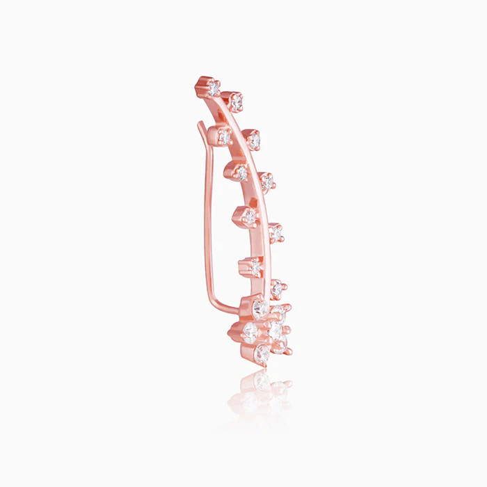 Rose Gold Floral Branch Ear Cuffs - Image 3