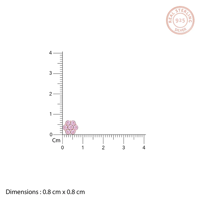 Rose Gold Baby Pink Big Flower Stud Earrings - Image 4