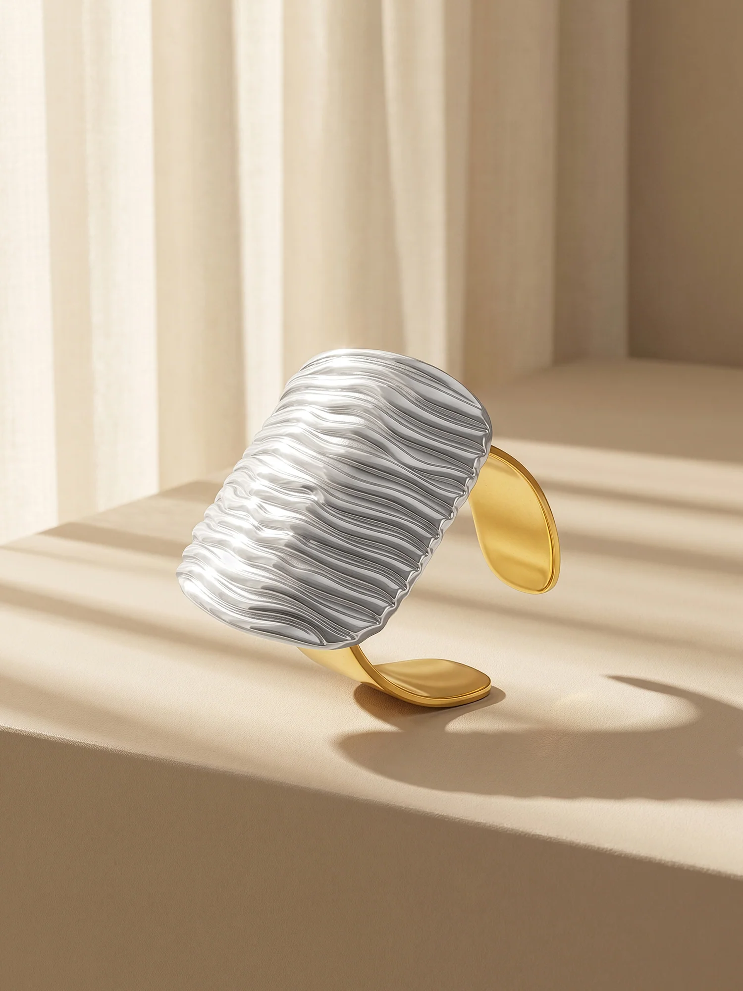 Line Stack Rush Rhodium Plated Ring (Size 16) - Image 2