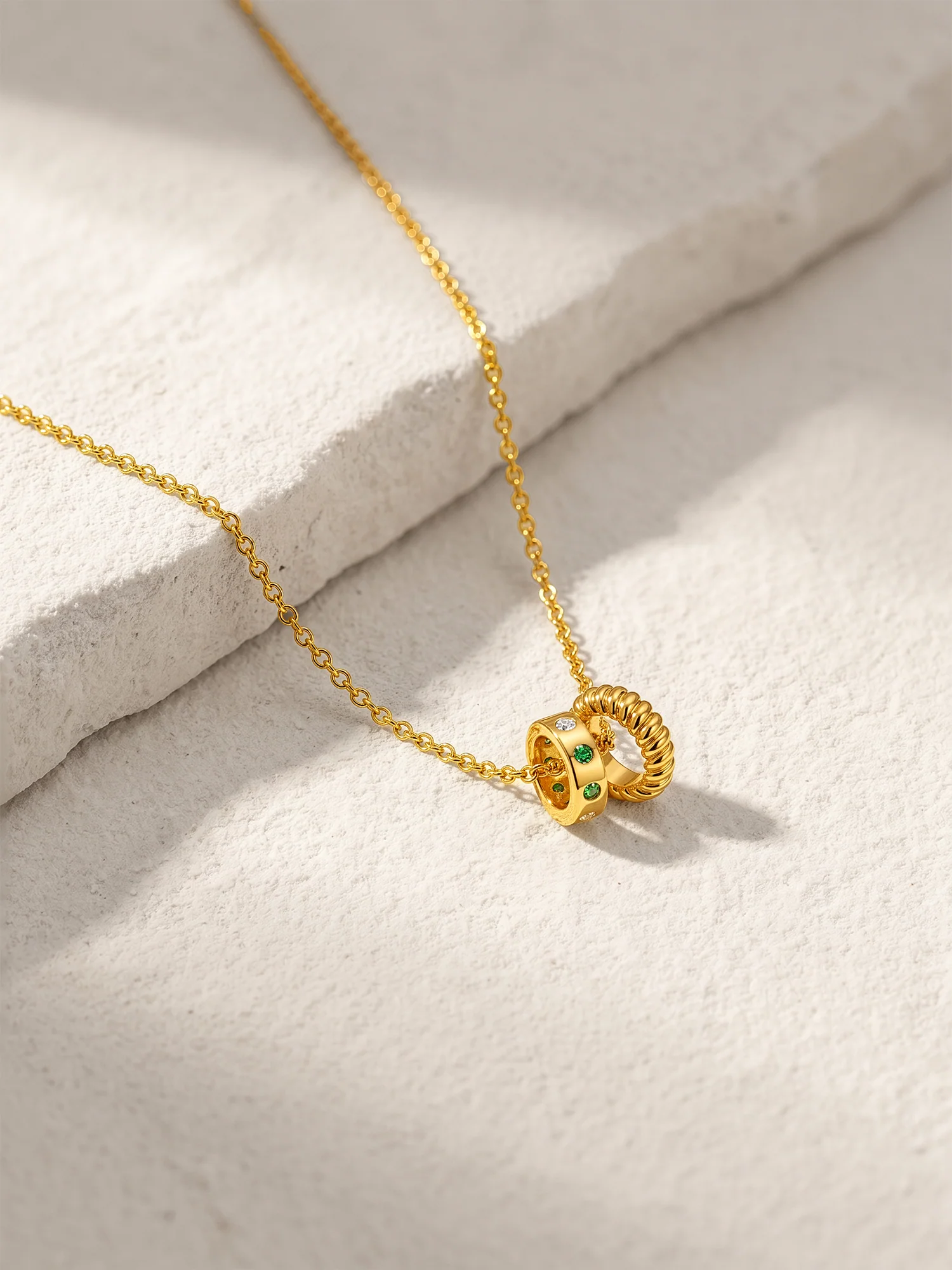 Linear Drop Gold Plated Necklace - Image 2