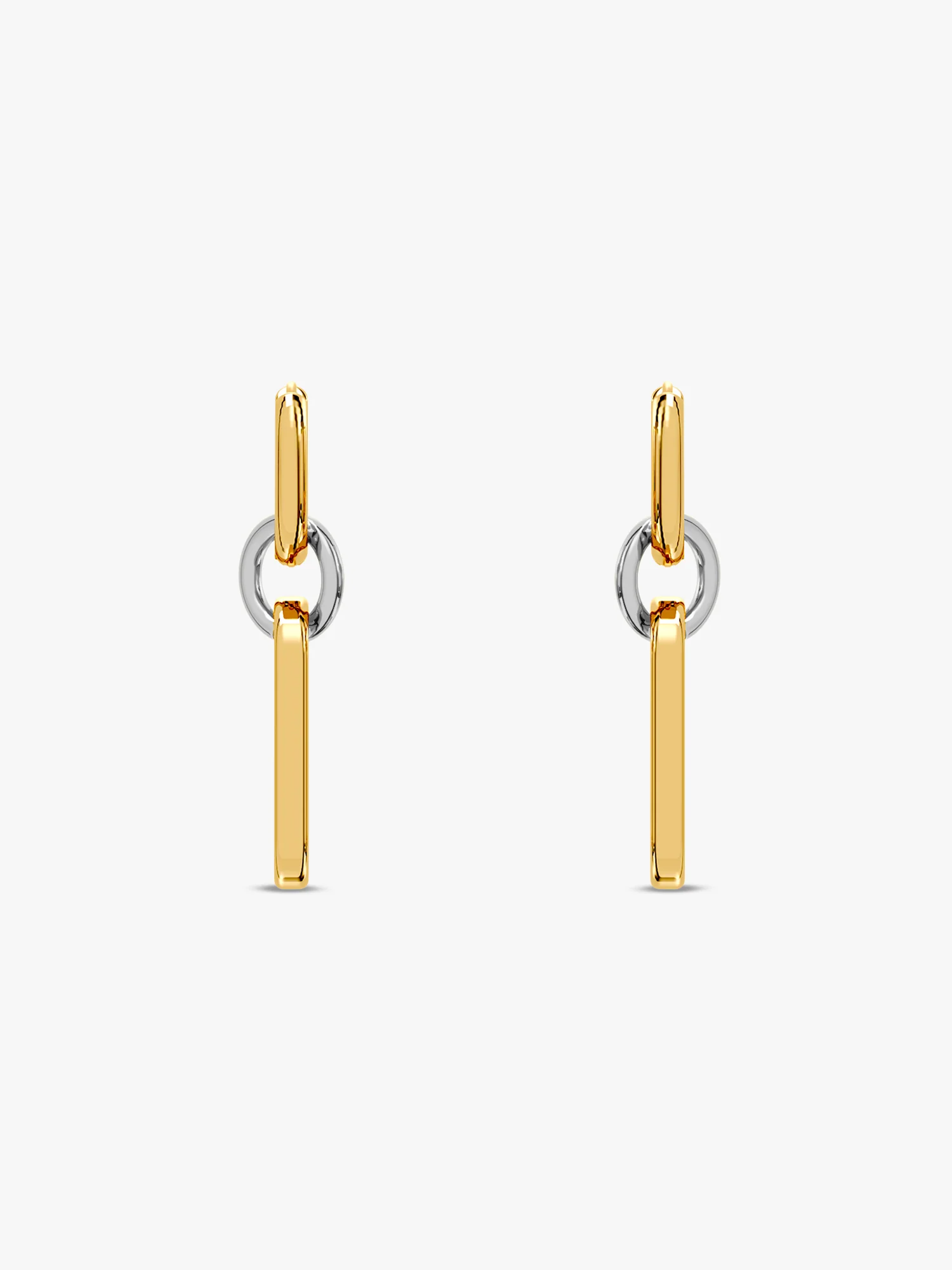 Link Drop Dual Tone Earrings - Image 4