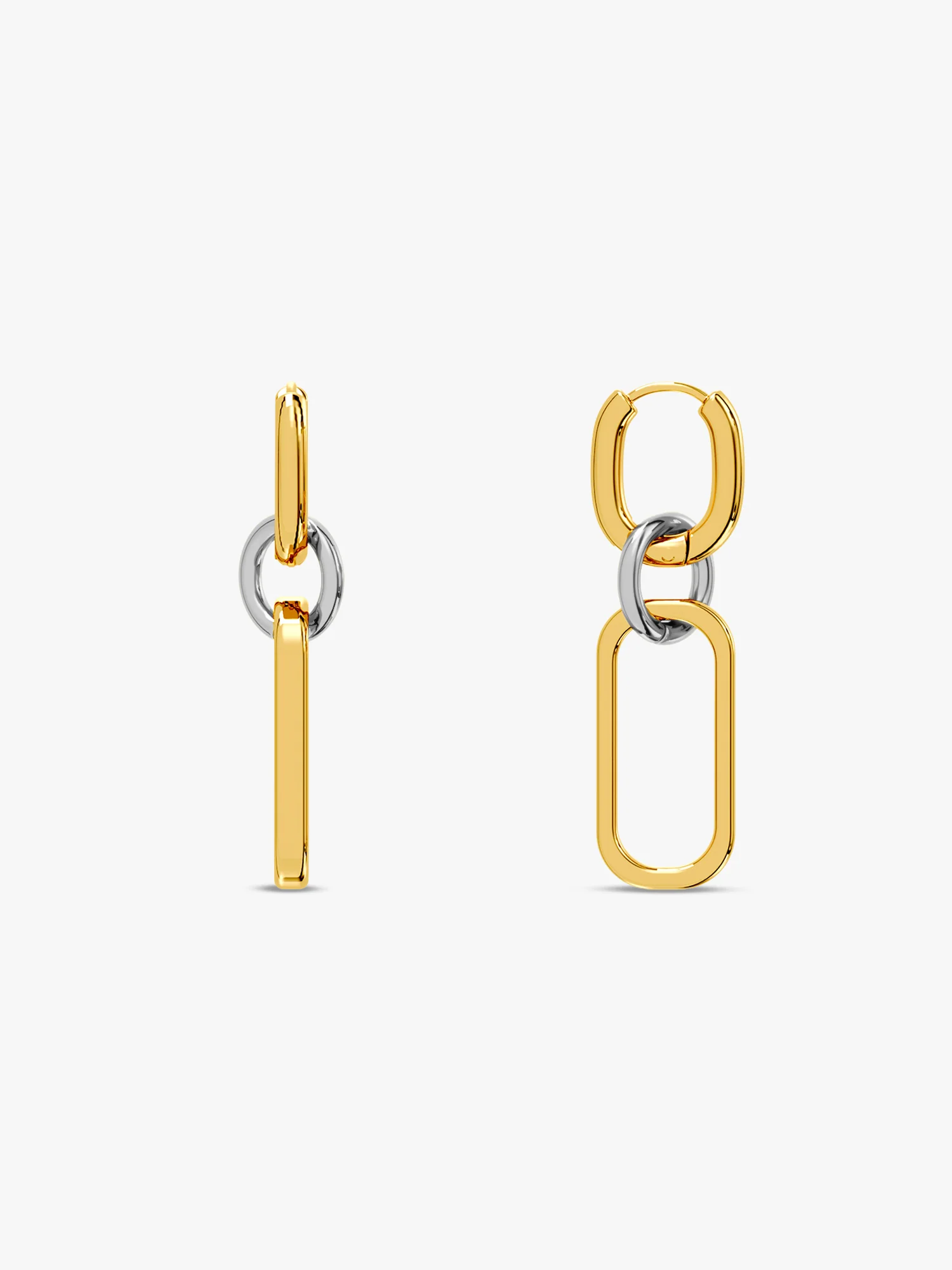 Link Drop Dual Tone Earrings - Image 5