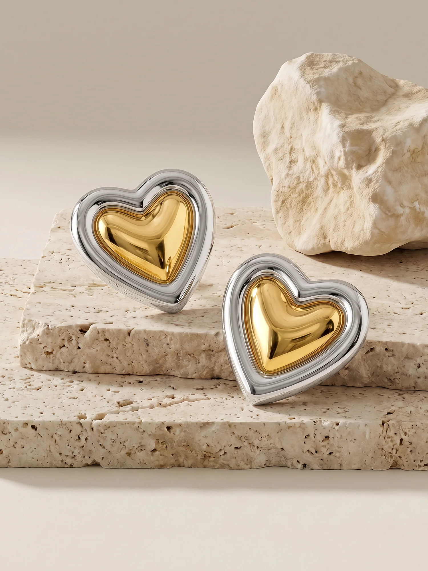 Love Bomb Dual Tone Studs - Image 2
