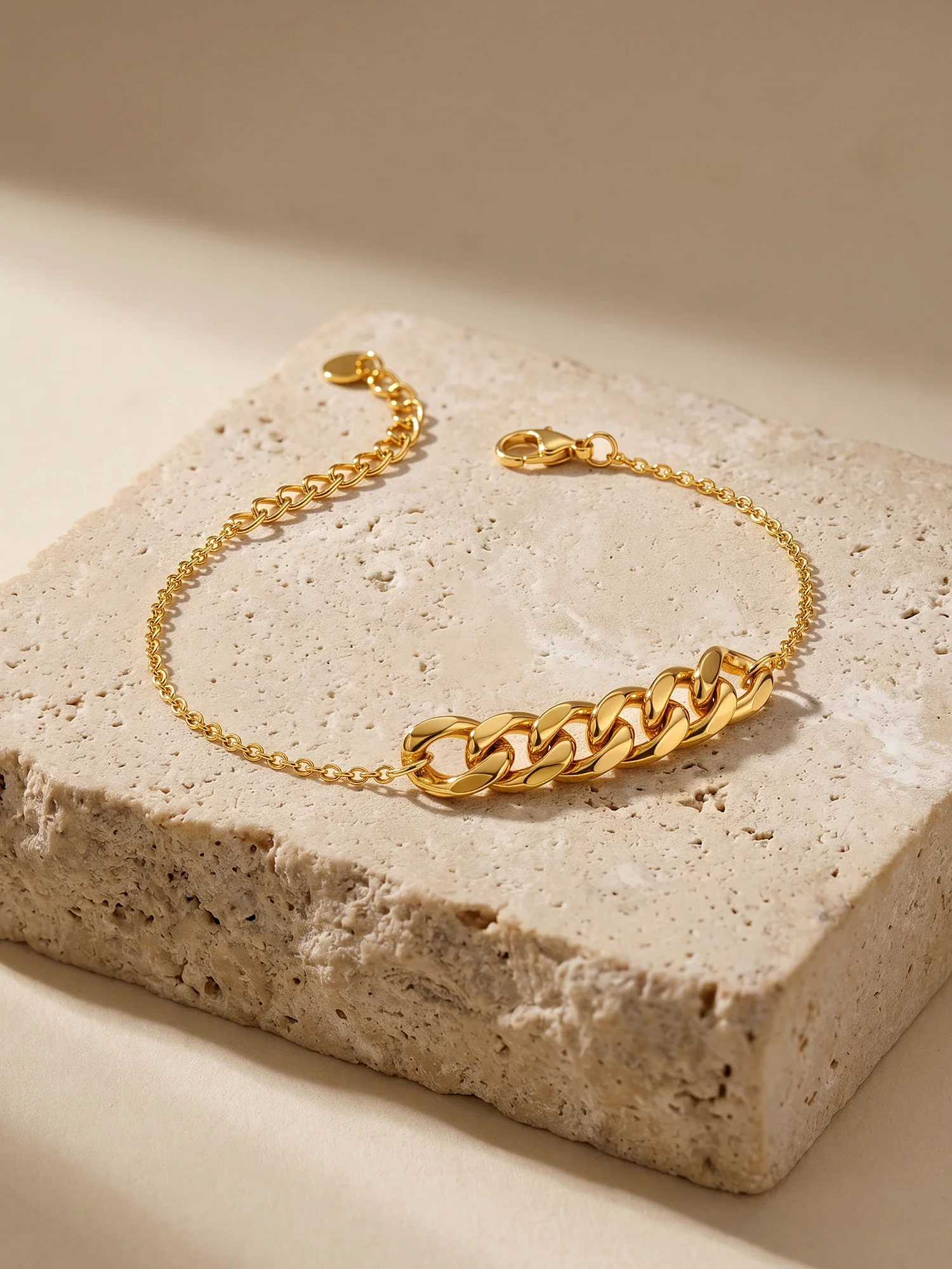 Lowkey Cuban Gold Plated Bracelet - Image 2