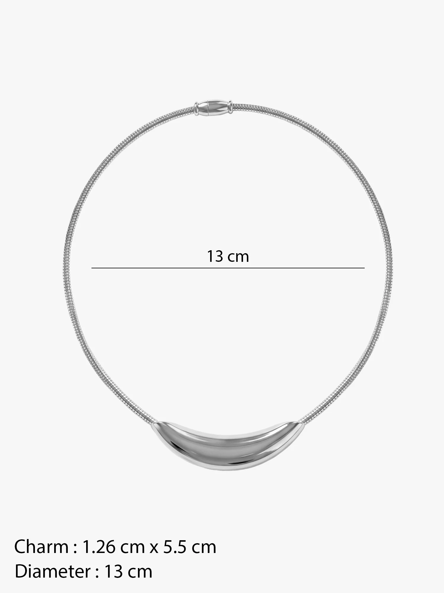 Main Character Loop Rhodium Plated Collar Necklace - Image 4