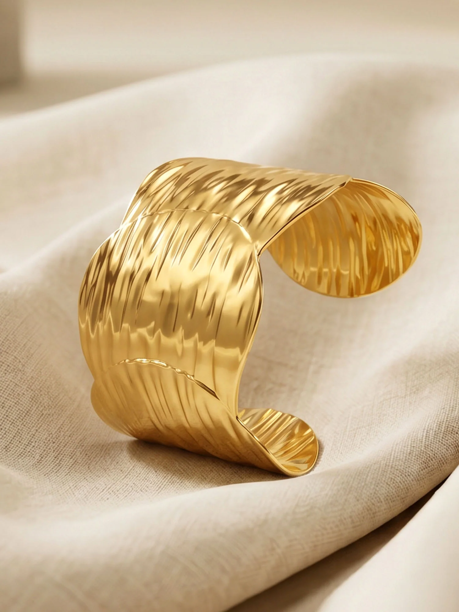 Melt Moment Gold Plated Cuff Bracelet - Image 2