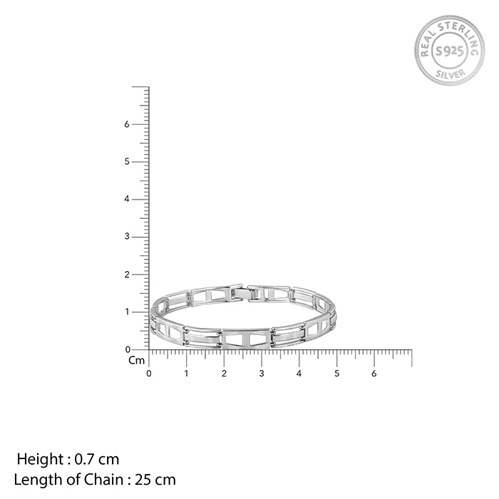 Silver Jazzy Link Bracelet For Him - Image 4