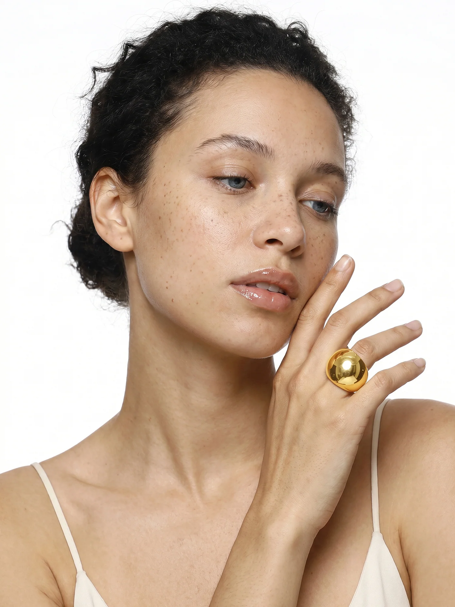 Molten Blob Bold Gold Plated Ring (Size 14) - Image 3