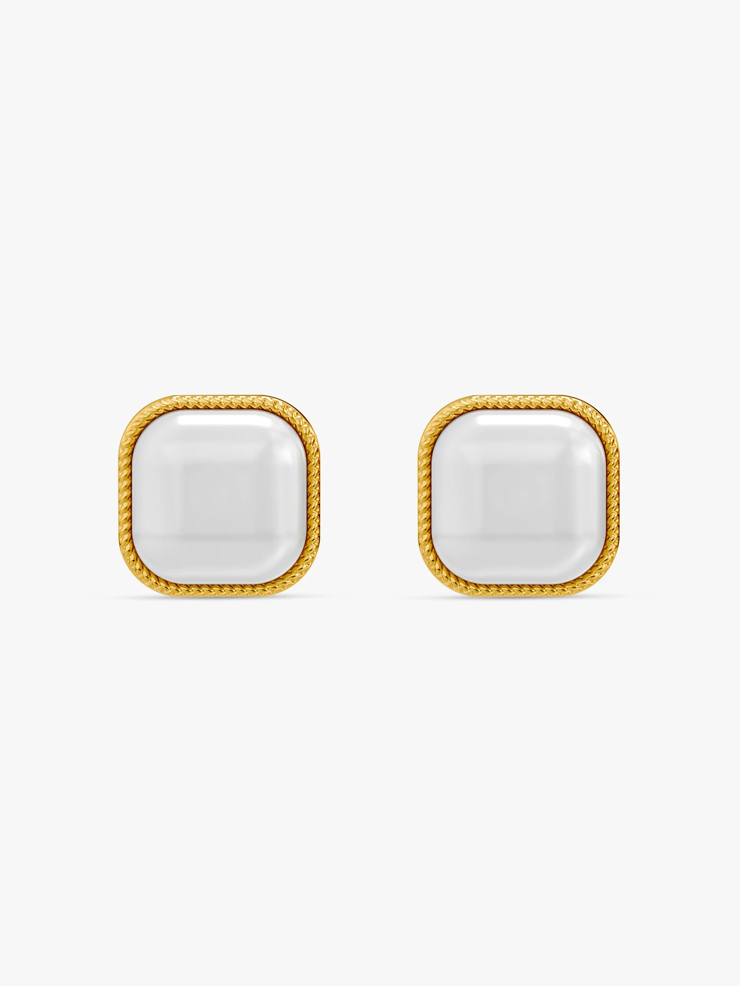 No Curve Pearl Gold Plated Earrings