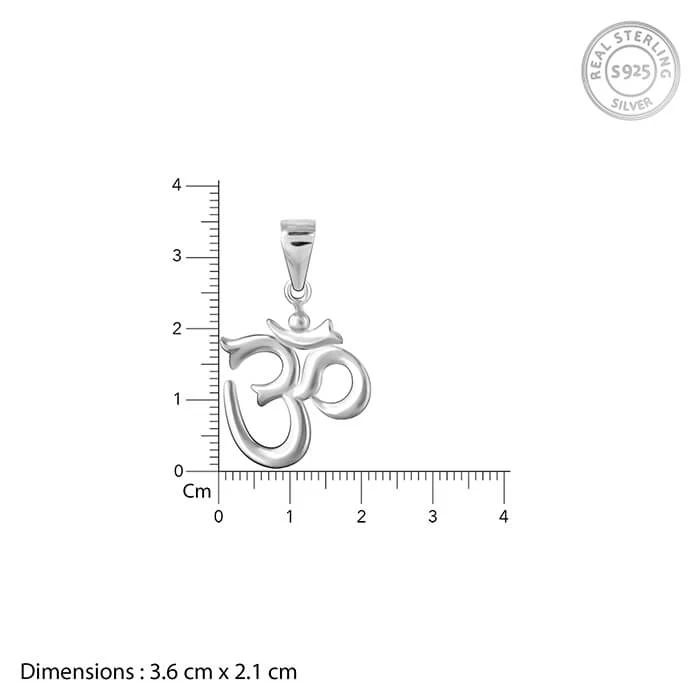 Silver Om Pendant with Link Chain - Image 5