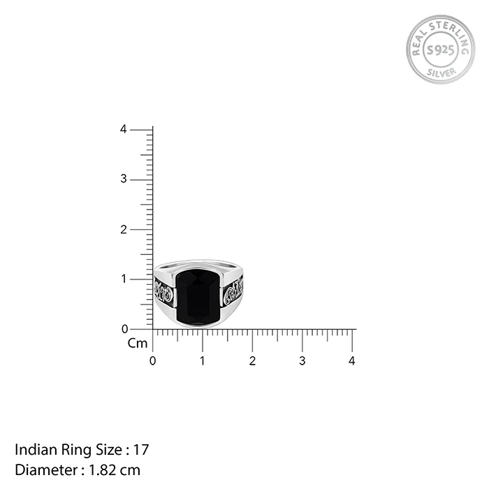 Oxidised Silver Bold Black Ring For Him - Image 5