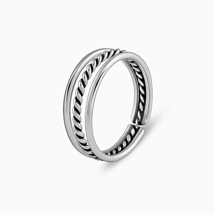 Oxidised Silver Footsie Bling Toe Rings - Image 4