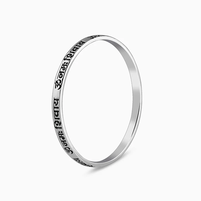 Oxidised Silver Harvik Kada For Him - Image 4