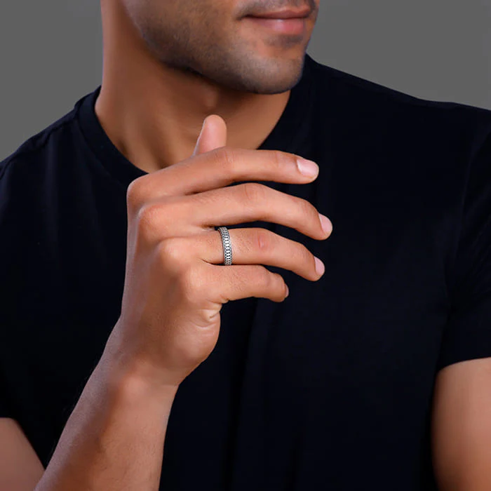 Oxidised Silver Knight's Desire Ring For Him - Image 3