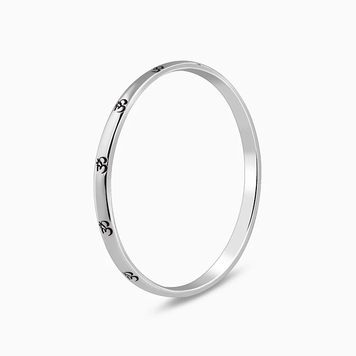Oxidised Silver Om Kada For Him - Image 4