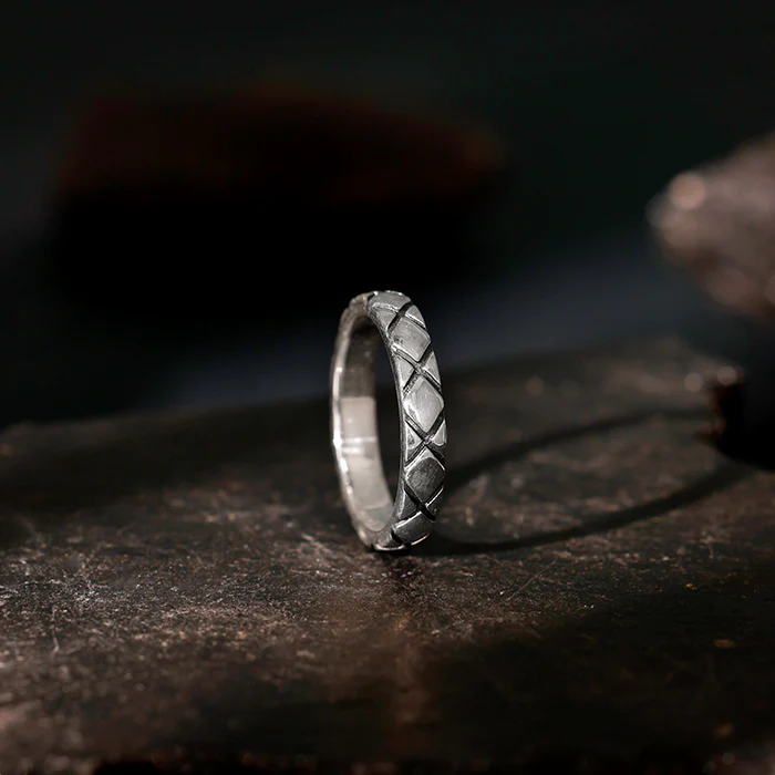Oxidised Silver Rider Edge Ring For Him - Image 2