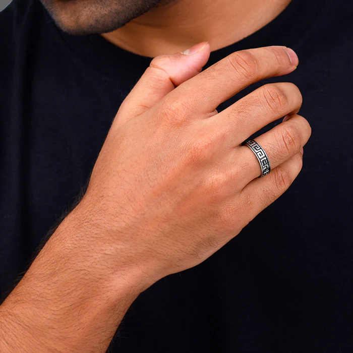 Oxidised Silver Ultimate Drip Ring For Him - Image 3