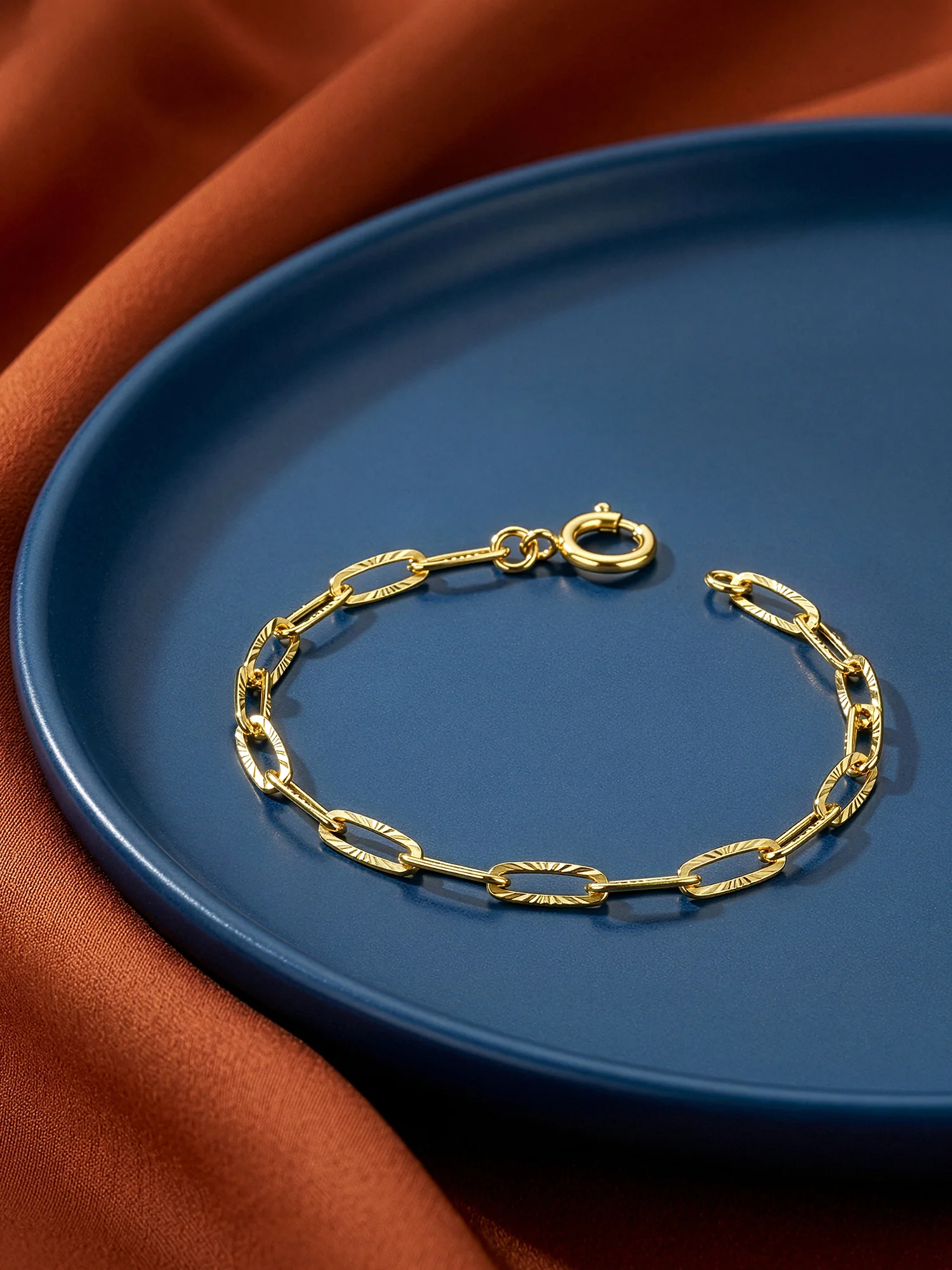 Paperclip Loop Gold Plated Bracelet - Image 2