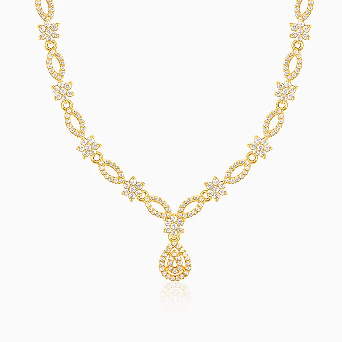 Golden Zircon Shine Elegant Necklace