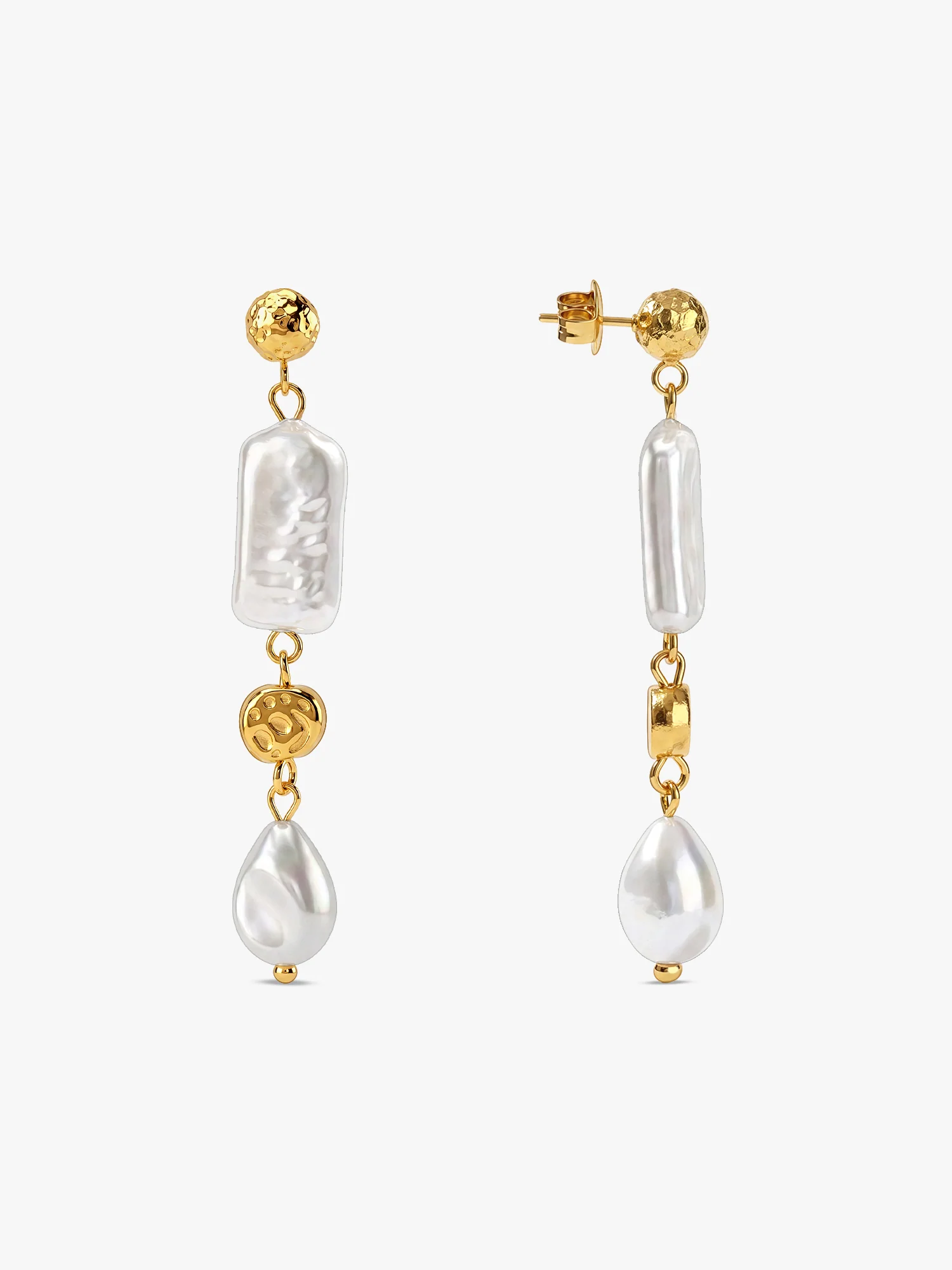 Pearl Bar Babe Gold Plated Earrings - Image 5