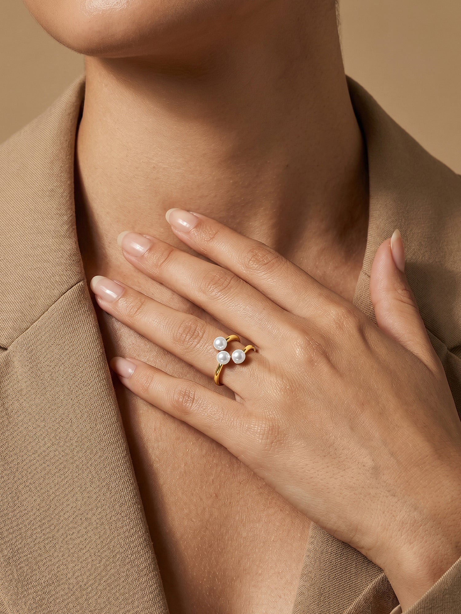 Pearl Flux Gold Plated Ring (Size 14) - Image 3