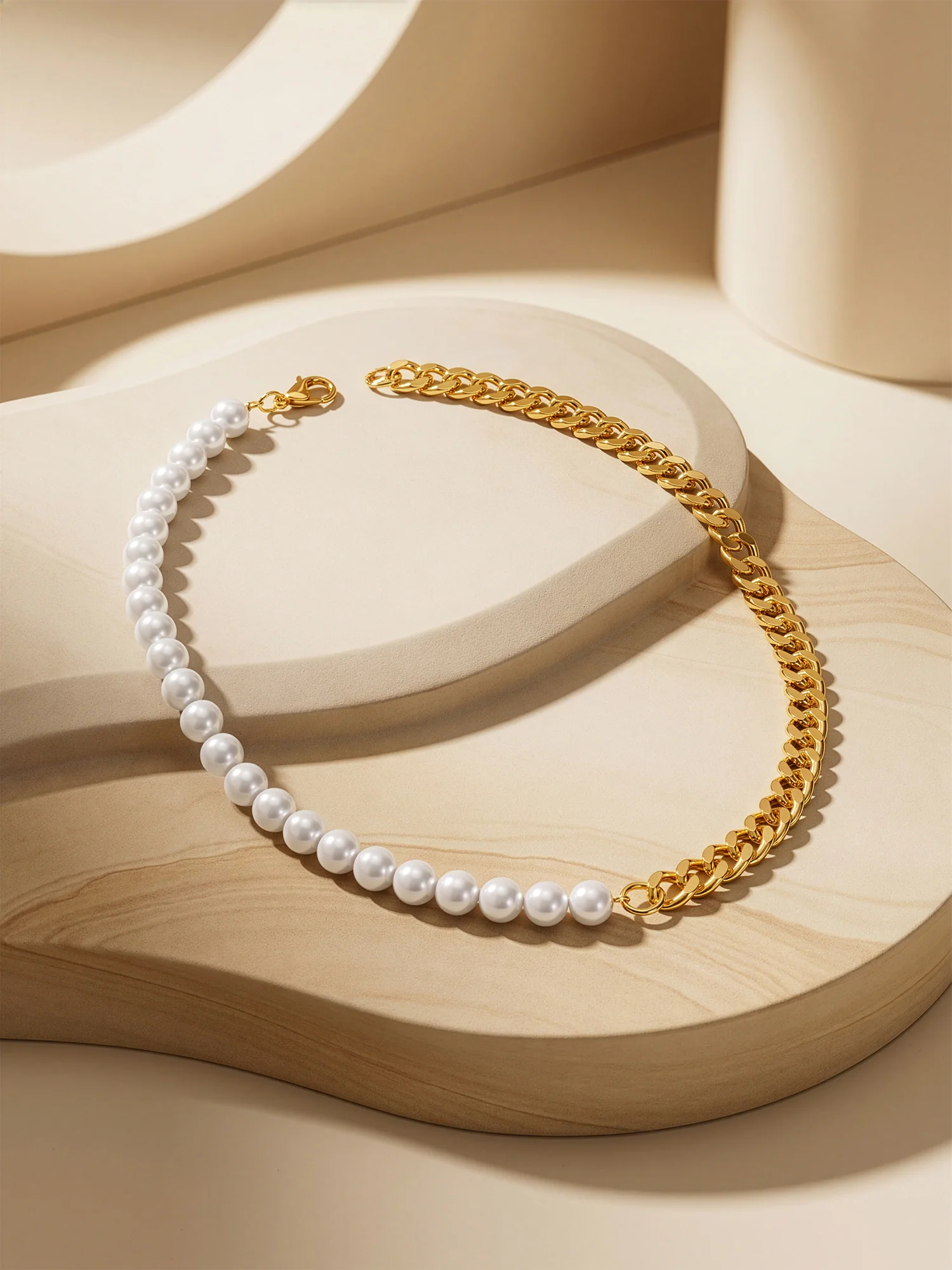 Pearl Layer Love Gold Plated Necklace - Image 2