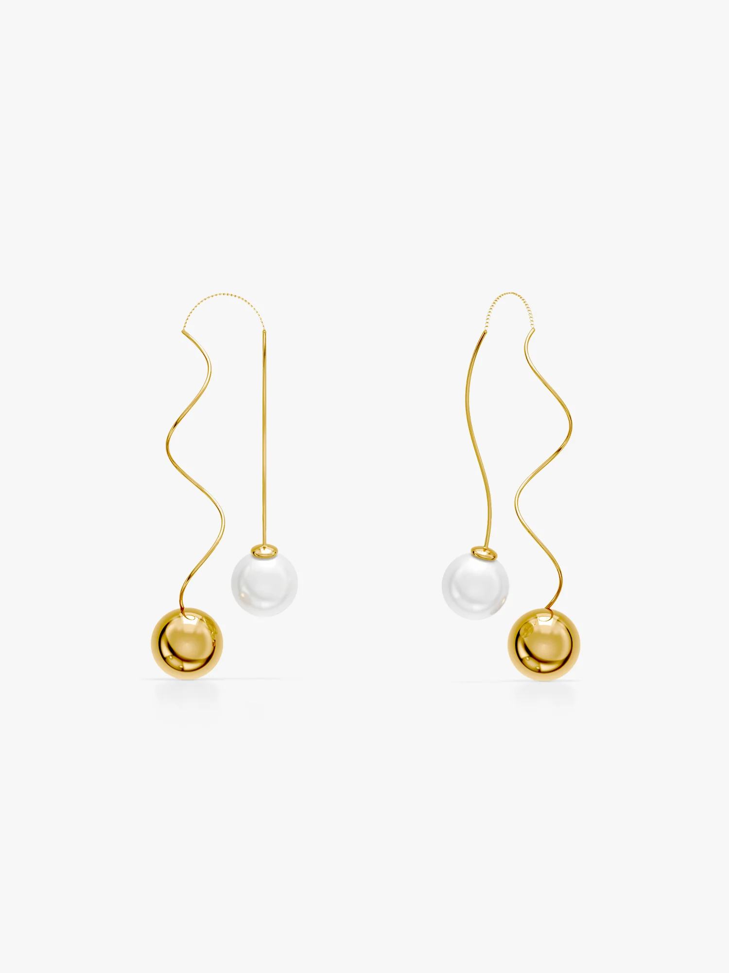 Pearl Waltz Gold Plated Earrings - Image 5