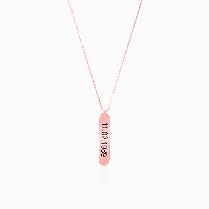 Personalised Rose Gold Charming Two Sided Necklace - Image 2