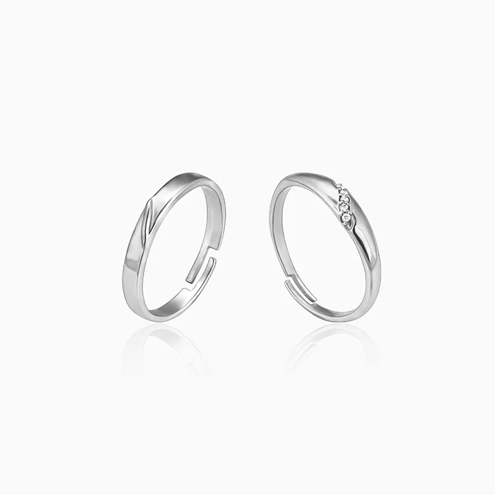 Silver Love Unfolds Couple Bands - Image 4