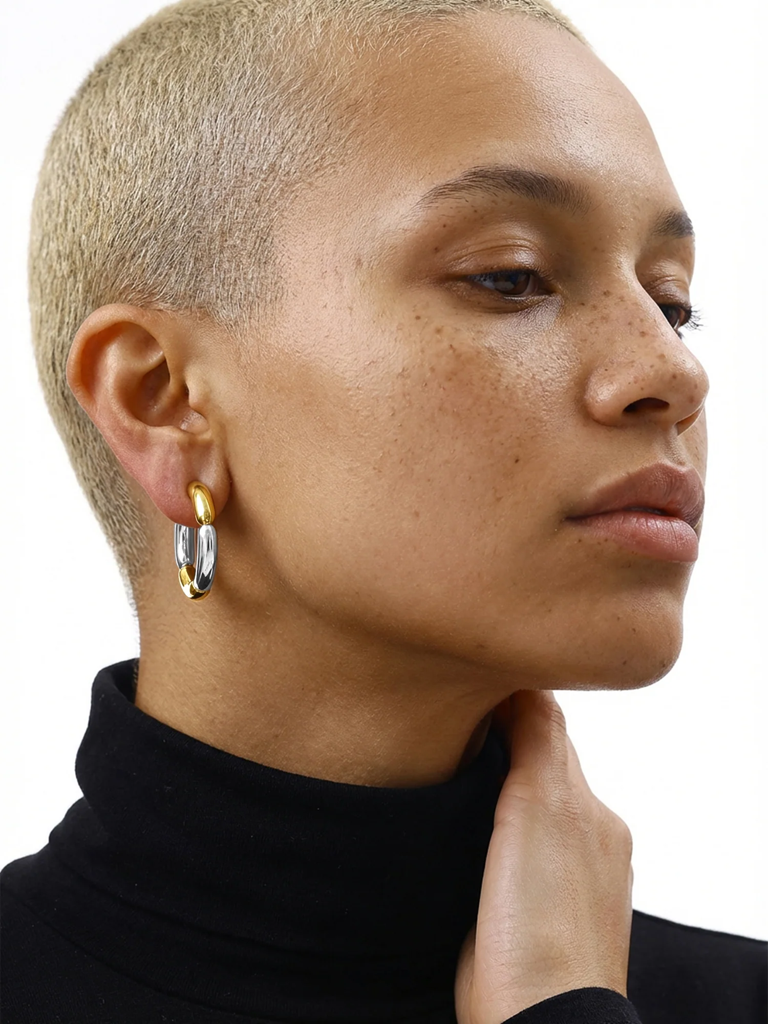 Plot Twist Gold Plated Hoop Earrings - Image 3