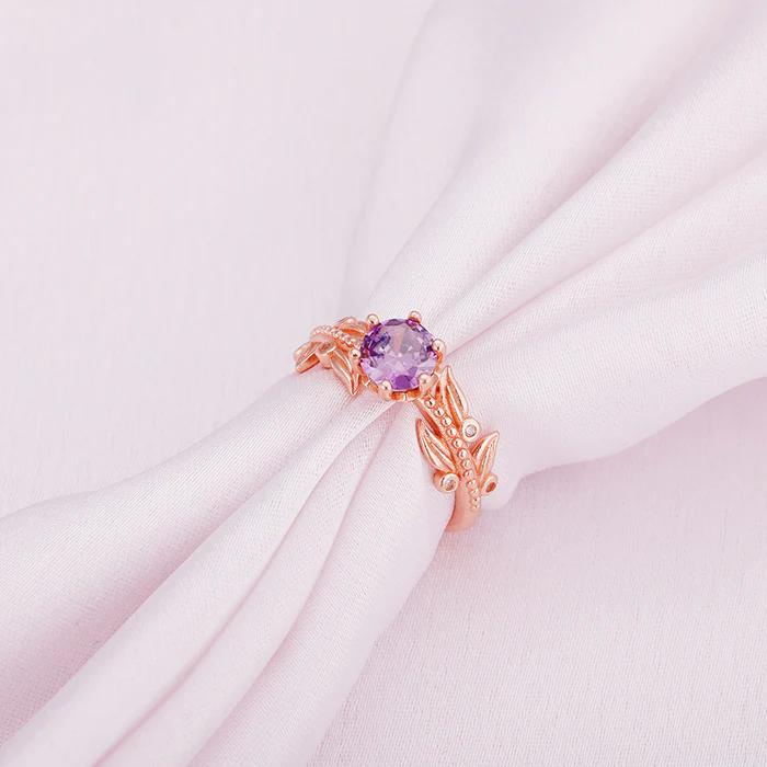 Rose Gold Amethyst Ring - Image 3