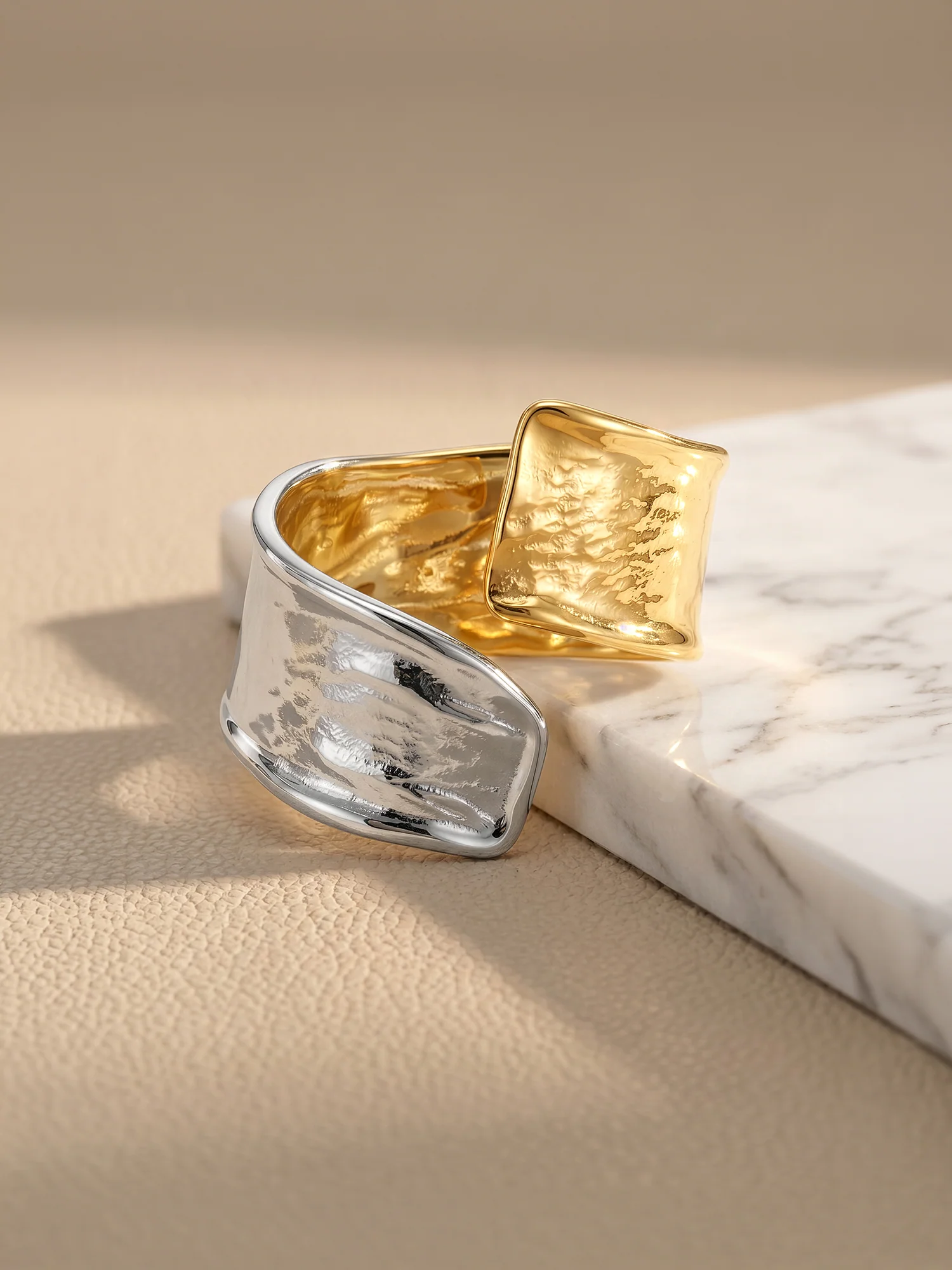 Raw Edge Dual Tone Ring (Size 17) - Image 2