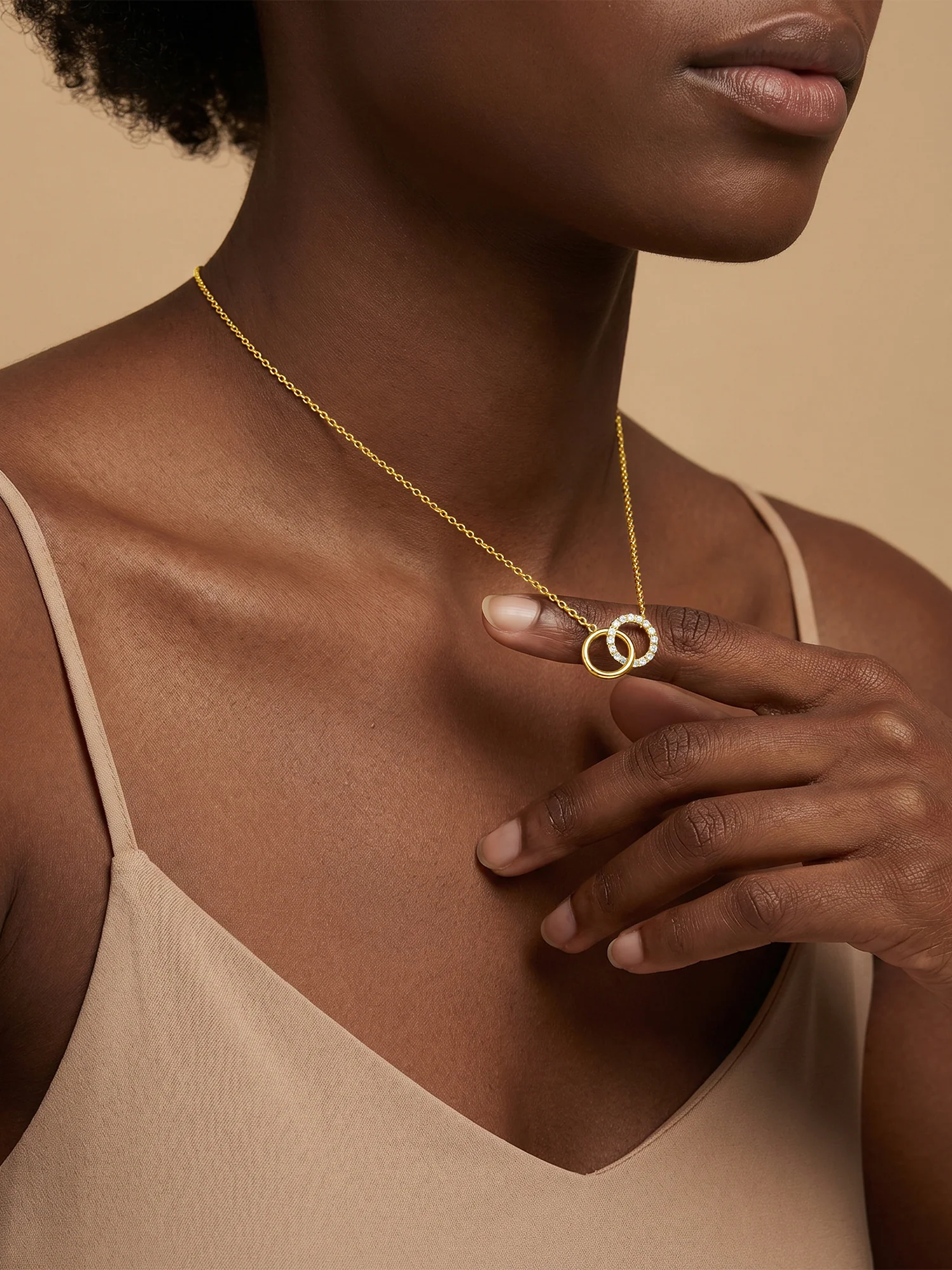 Rebel Loop Gold Plated Necklace - Image 3