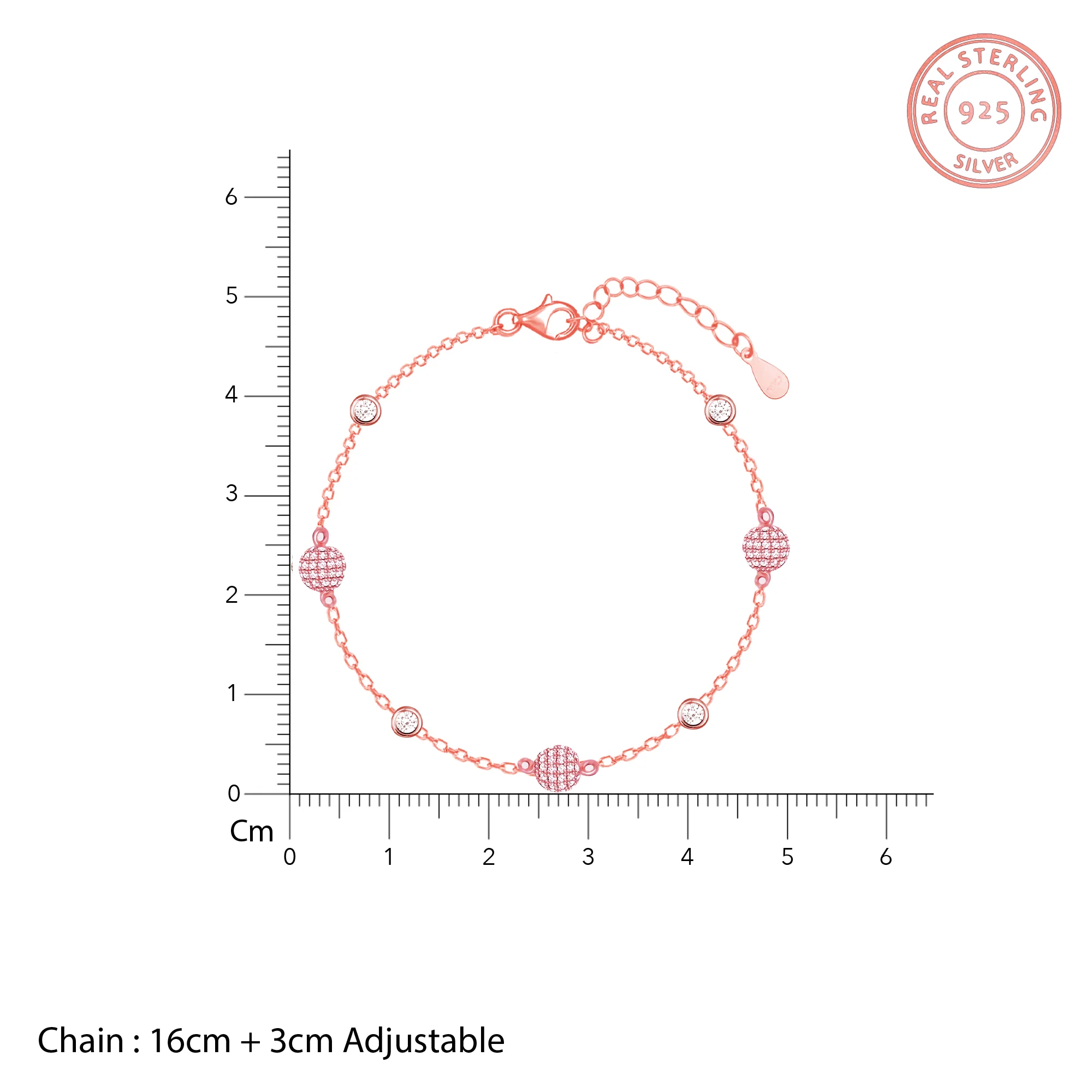Anushka Sharma Rose Gold Studded Bubble Bracelet - Image 4