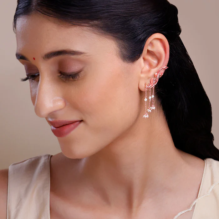 Rose Gold Admiring Climber Earrings - Image 3