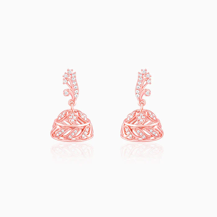 Rose Gold Ajmer Jhumki Earrings