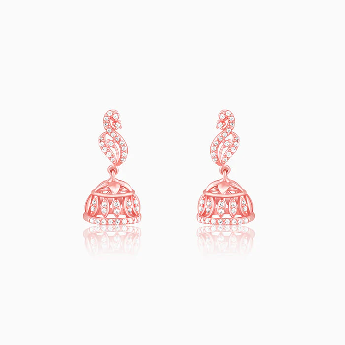 Rose Gold Amroha Jhumki Earrings