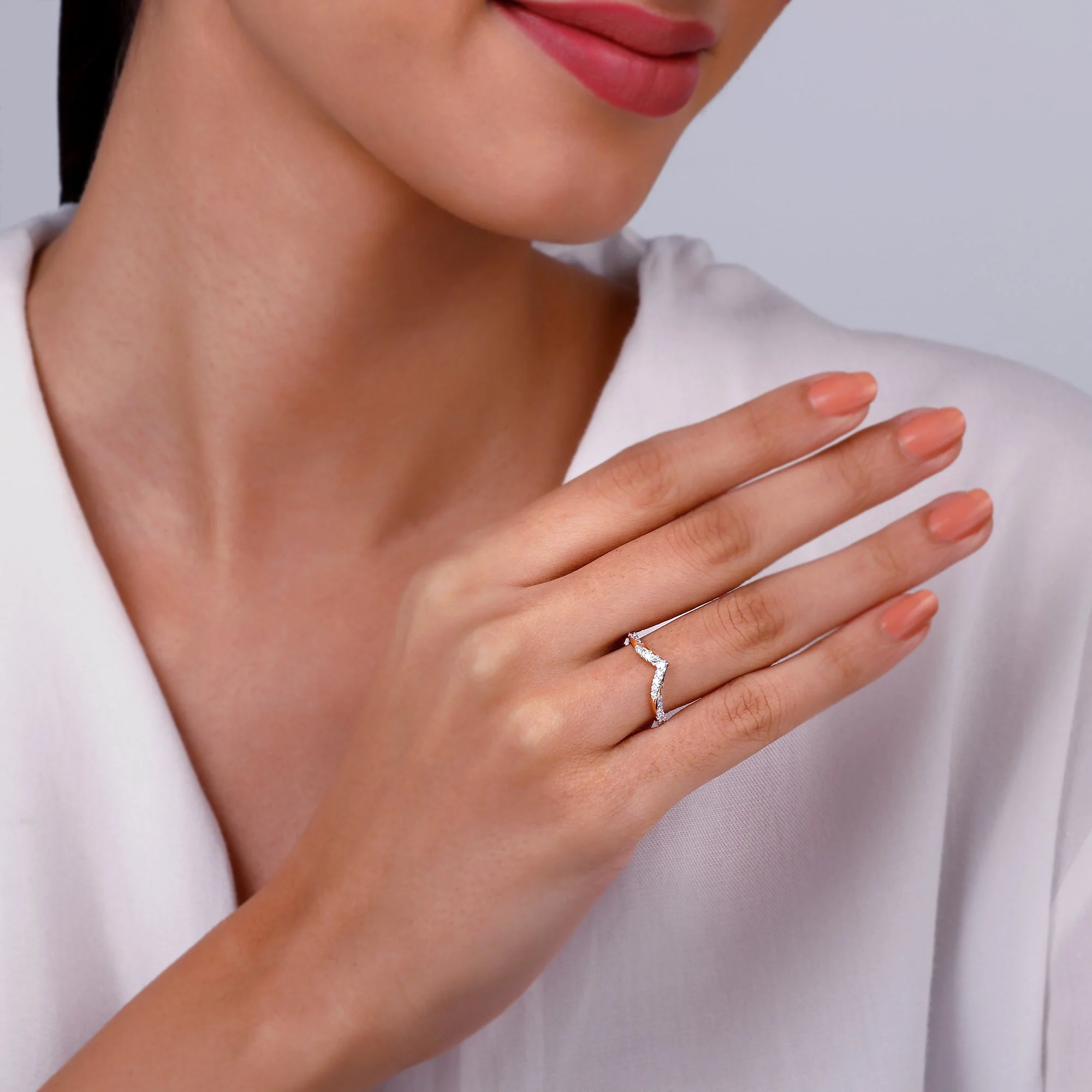 Rose Gold Vanki Love Diamond Ring - Image 3